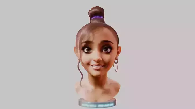 Stylized Female Teen head Bust