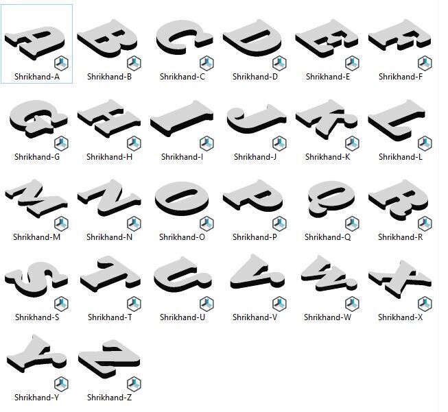 50 FONTS - 1300 3D ALPHABET LETTERS 3D print model_5