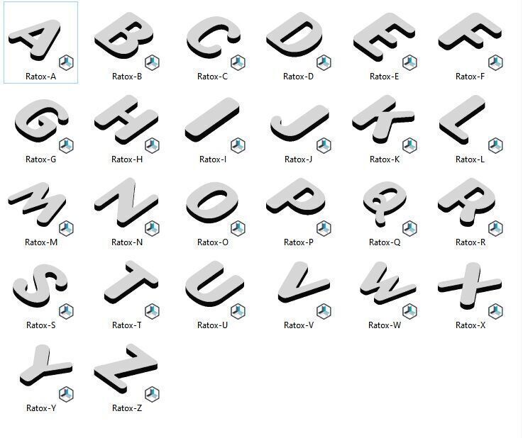 50 FONTS - 1300 3D ALPHABET LETTERS 3D print model_6
