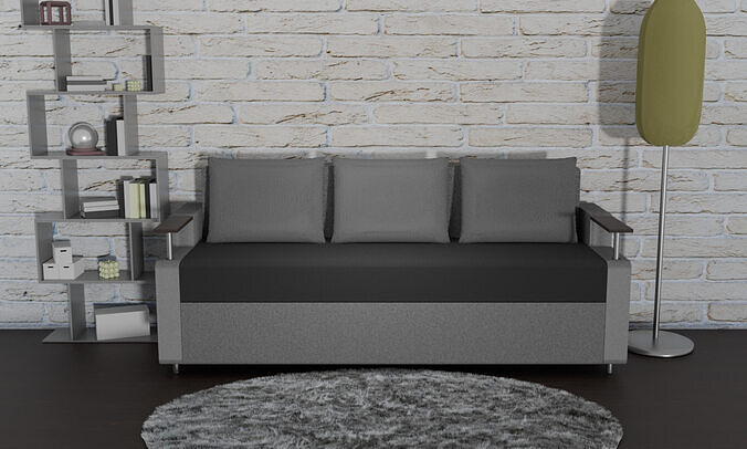 Sofa Euro Millennium gray 3D model