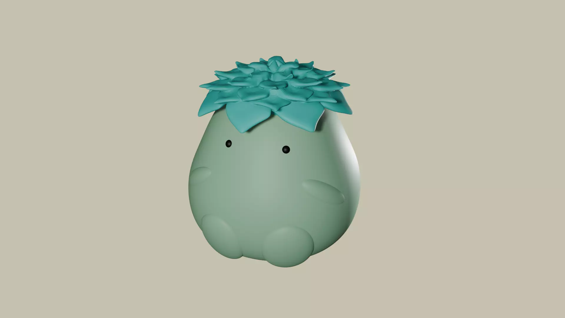 Succulent kawaii 3D print model_0