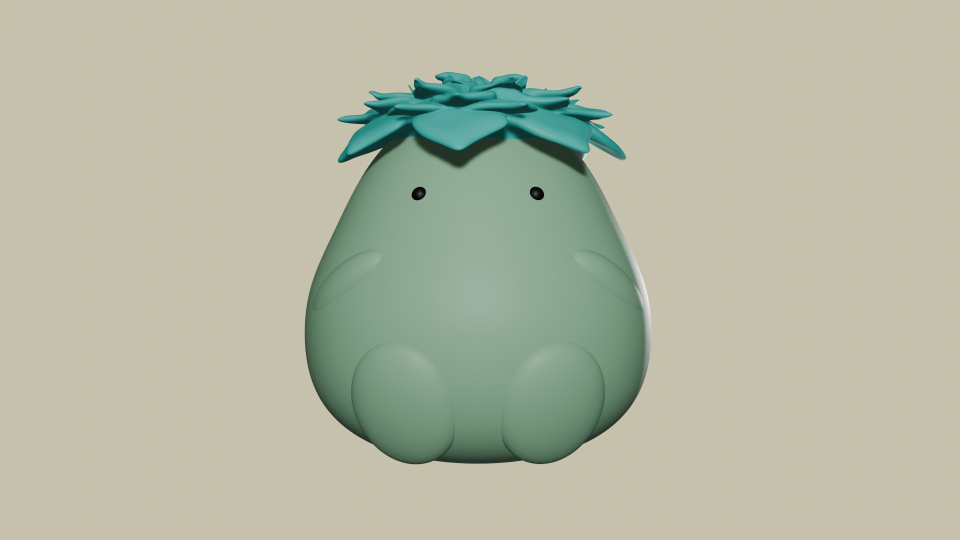 Succulent kawaii 3D print model_1