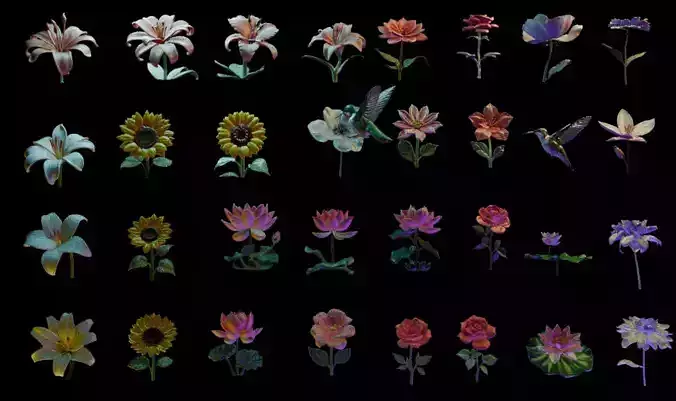 Giant Flower Megapack  3D print model