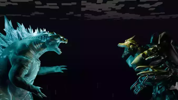GODZILLA vs KIRYU  Free low-poly 3D model