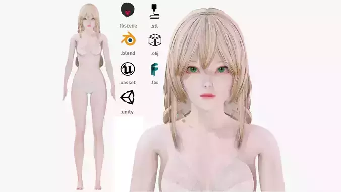Lingerie clothes 0002 - UE5 - Unity - Blender - Animated Low-poly 3D model