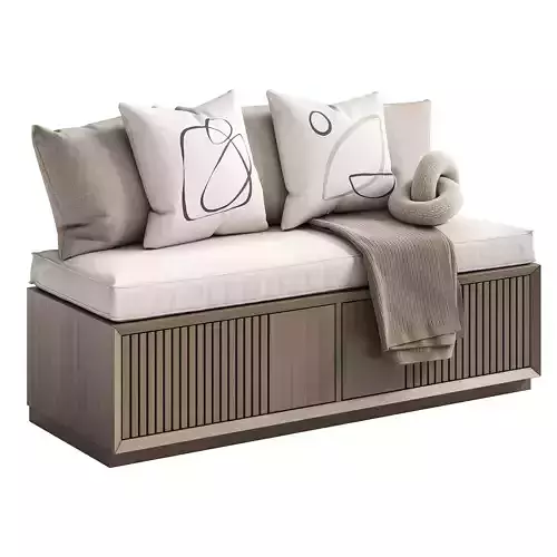 Decorative set of window sill cushions 3D model