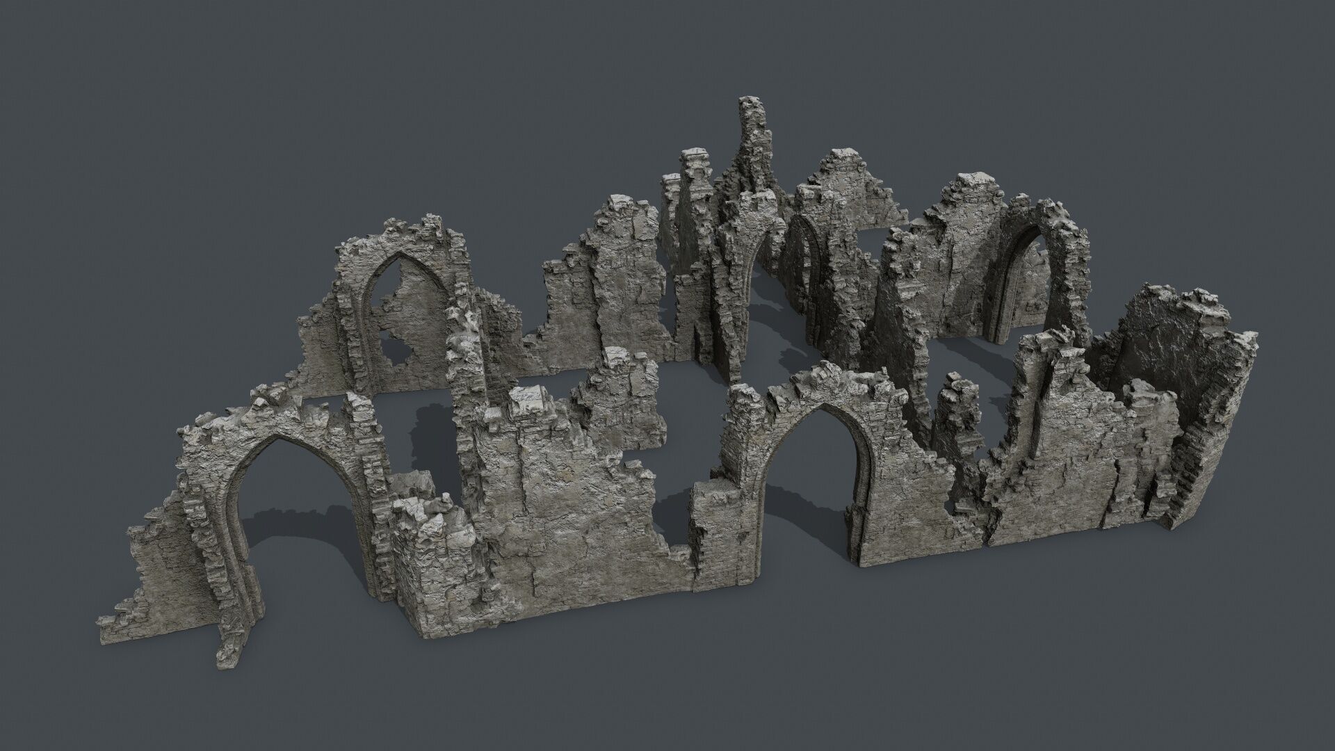 old ruins Low-poly 3D model_1
