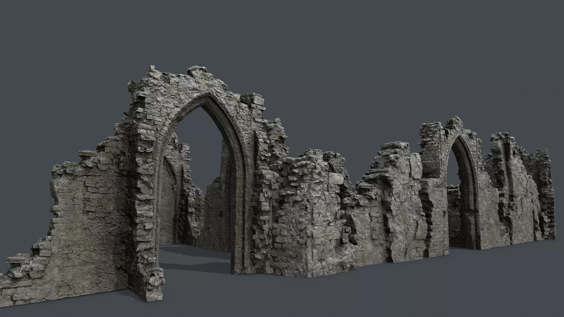old ruins Low-poly 3D model_0
