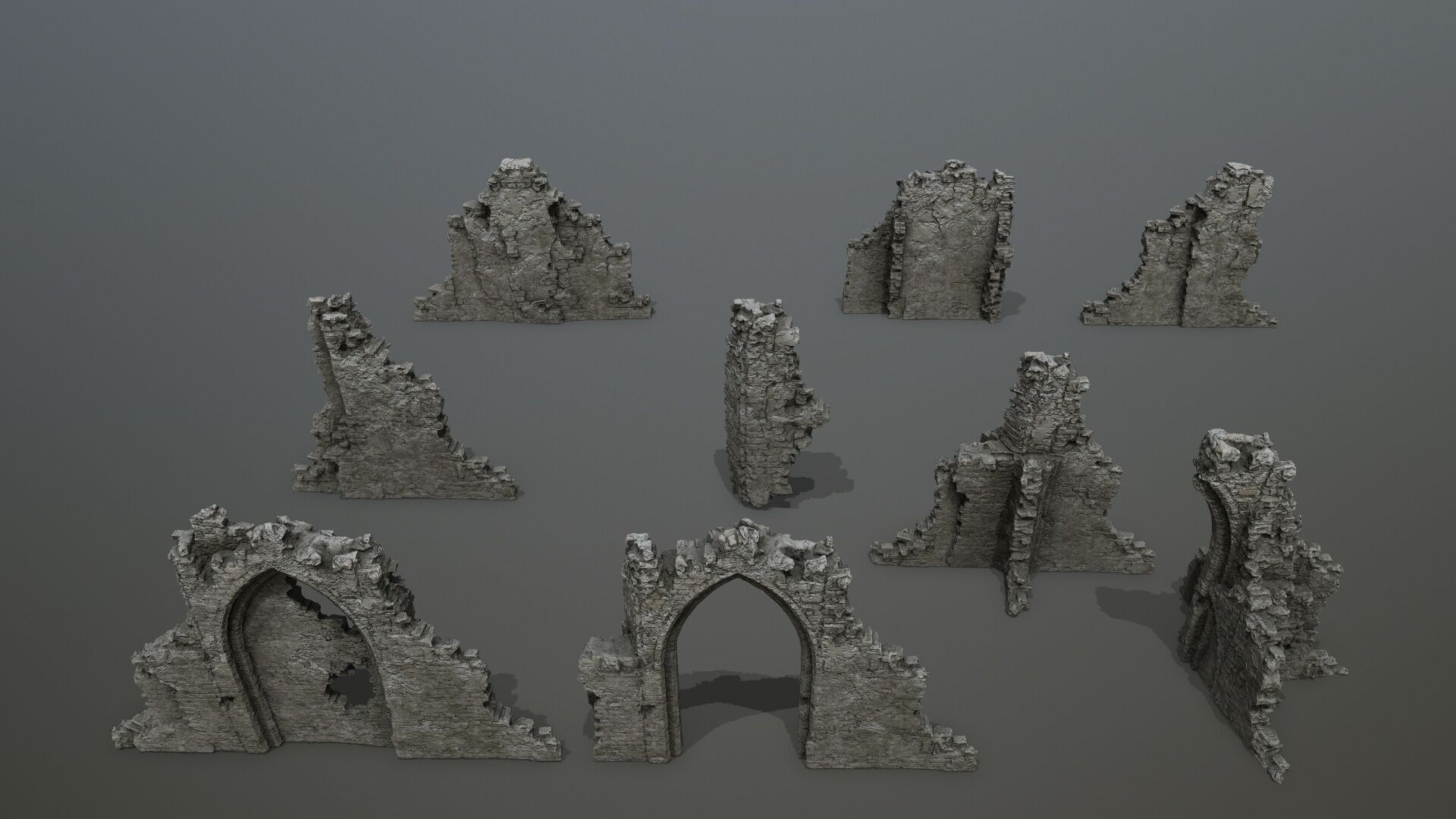 old ruins Low-poly 3D model_4