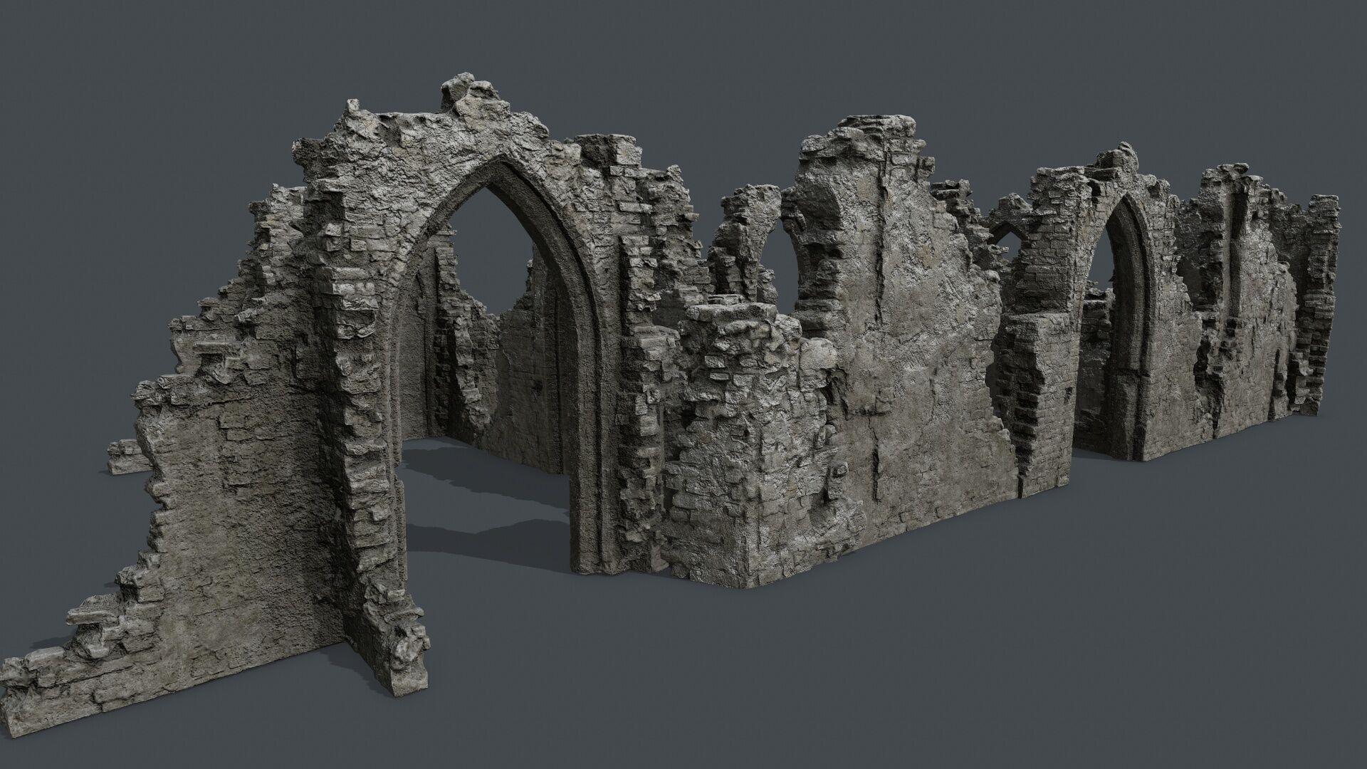 old ruins Low-poly 3D model_2