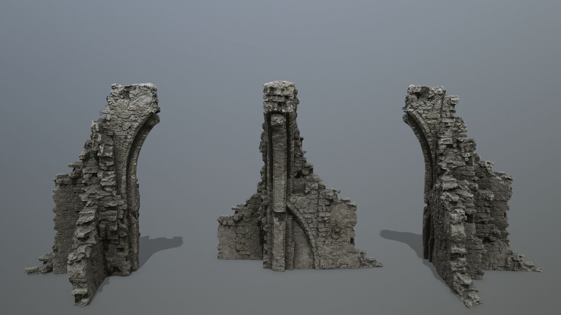 old ruins Low-poly 3D model_8