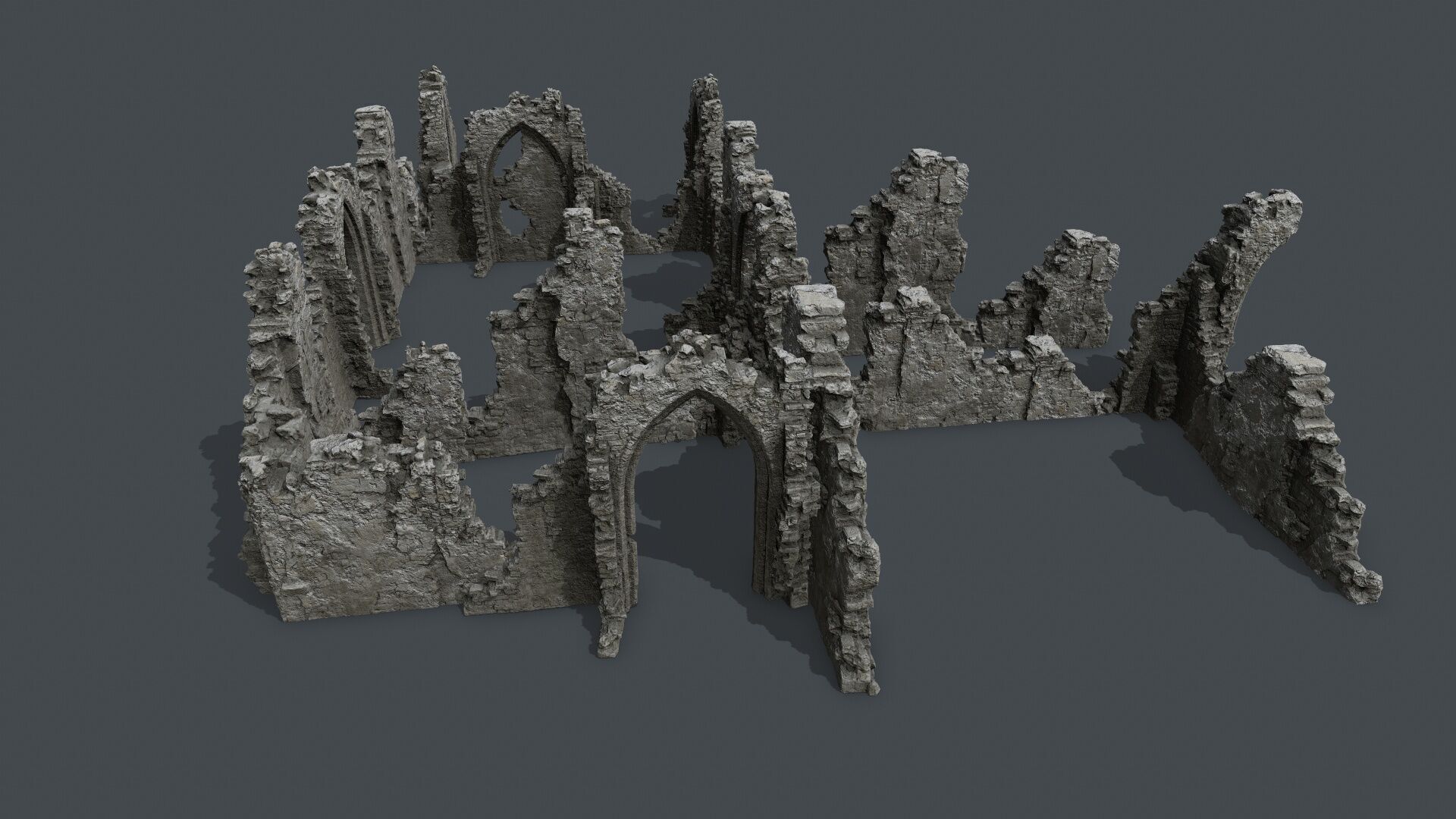 old ruins Low-poly 3D model_3