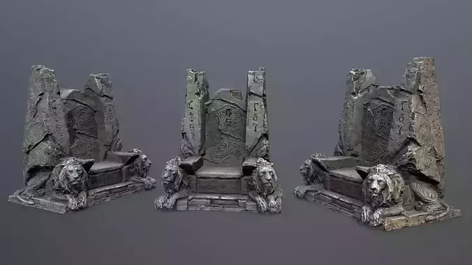 Lion Stone Throne