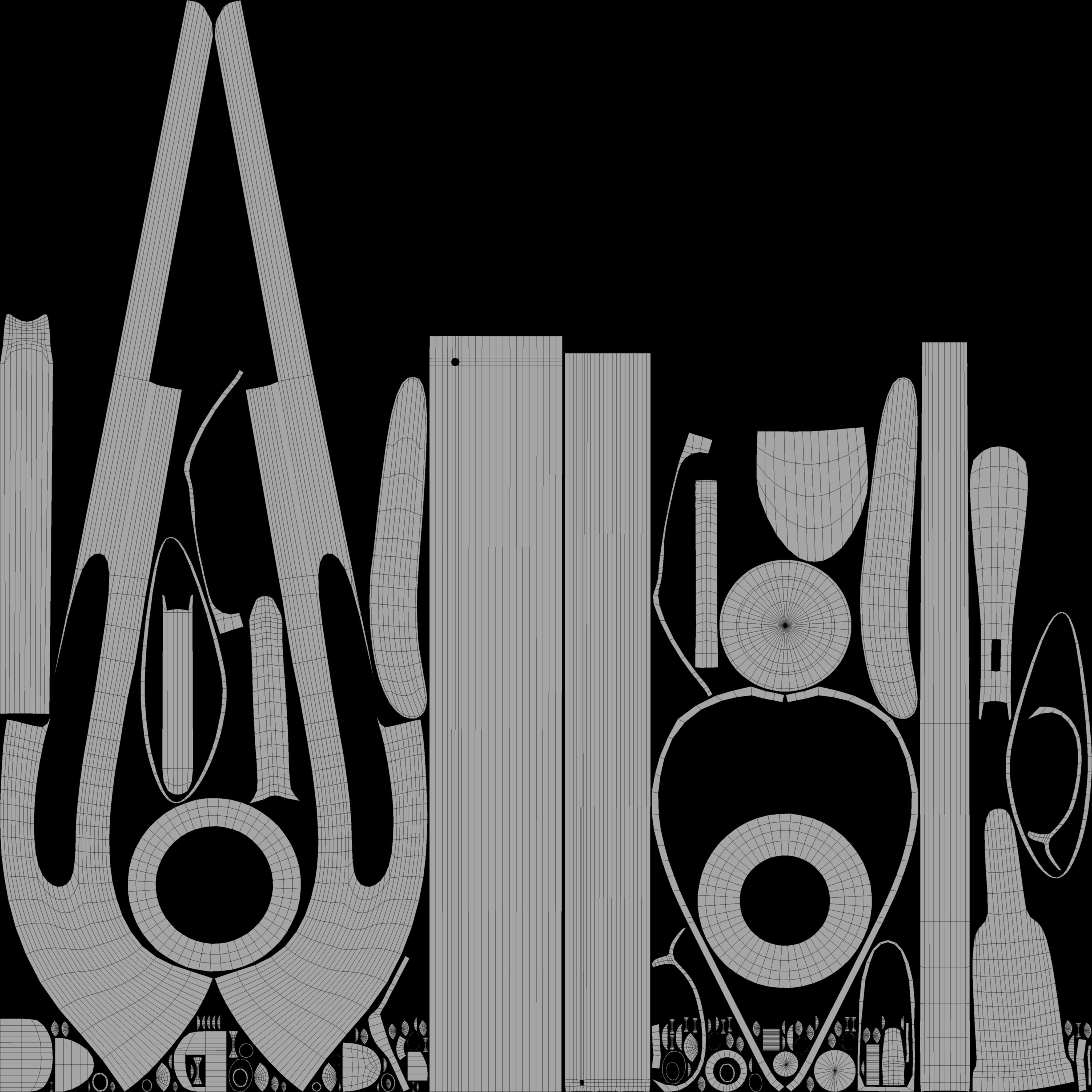 Flintlock pistol Low-poly 3D model_14