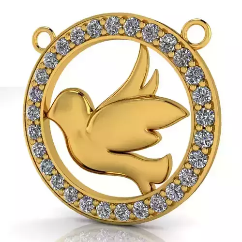 Mini Bird Dove Pendant Necklace Jewelry 3D print model