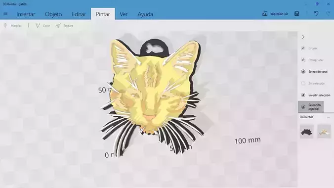 orange cat keychain 3D print model