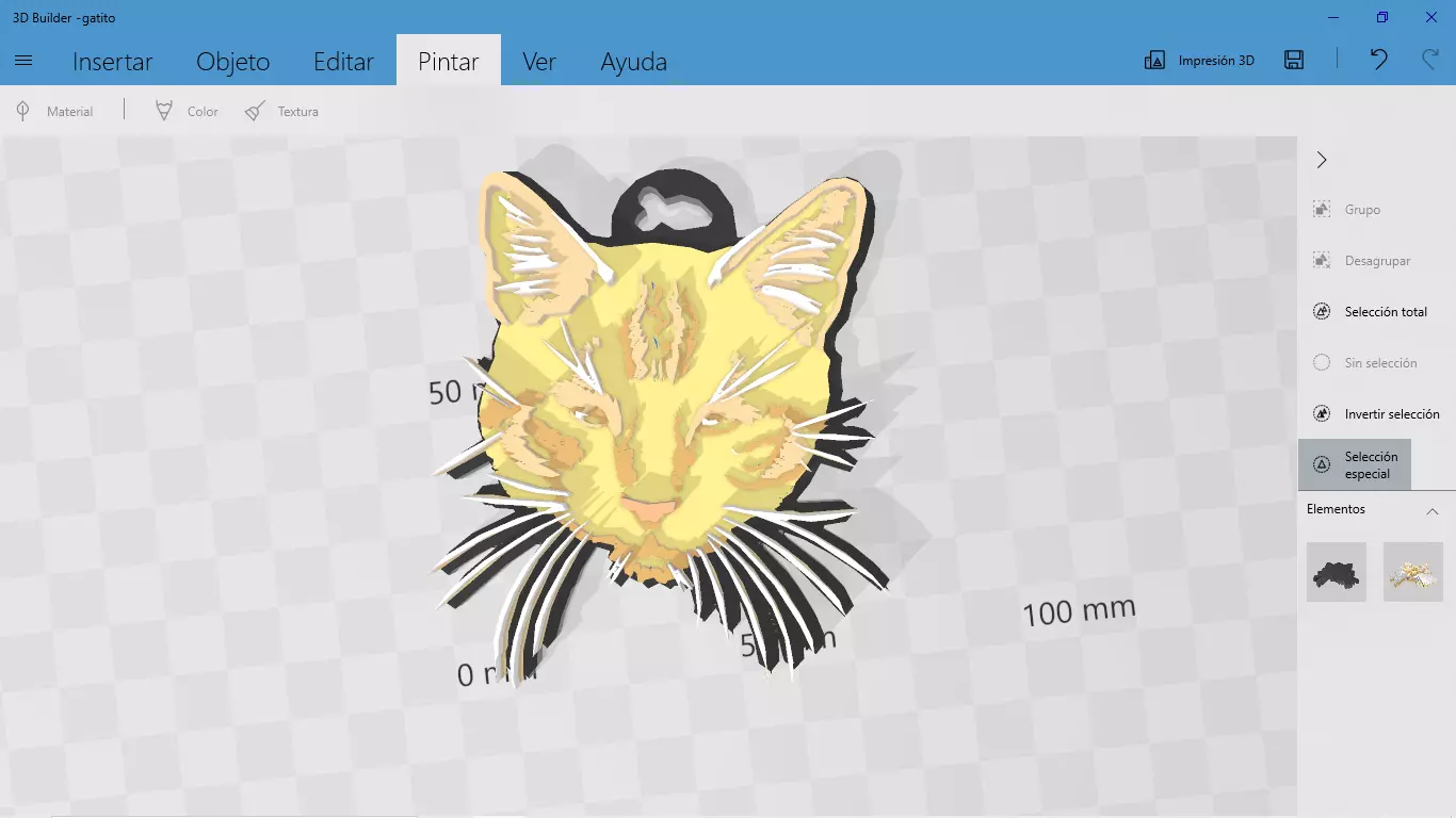 orange cat keychain 3D print model_0