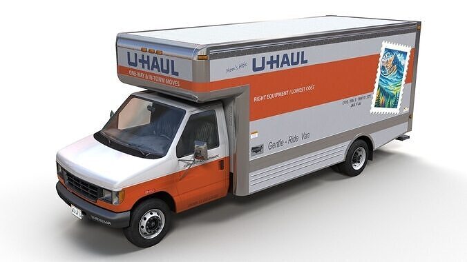 U-Haul moving box truck Low-poly 3D model 2