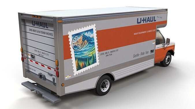 U-Haul moving box truck Low-poly 3D model 3