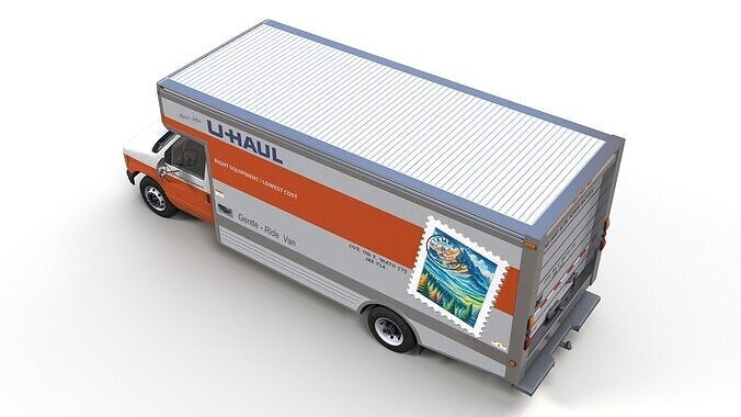 U-Haul moving box truck Low-poly 3D model 5