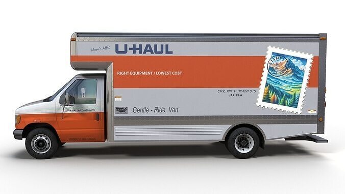 U-Haul moving box truck Low-poly 3D model 6