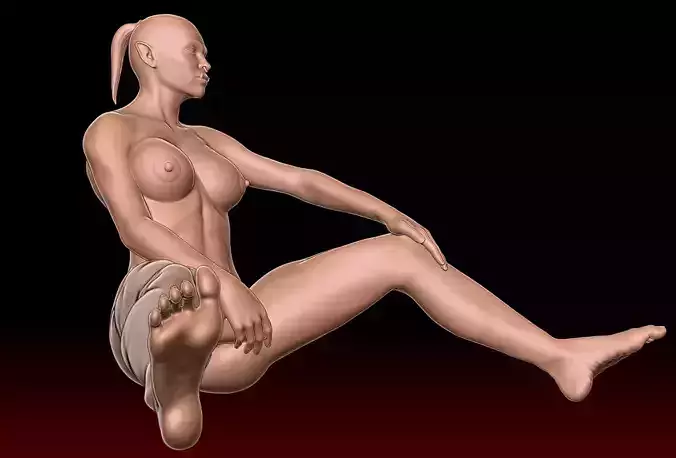 Sensual Orc Woman Chilling - Detailed 3D Print Model 3D print model