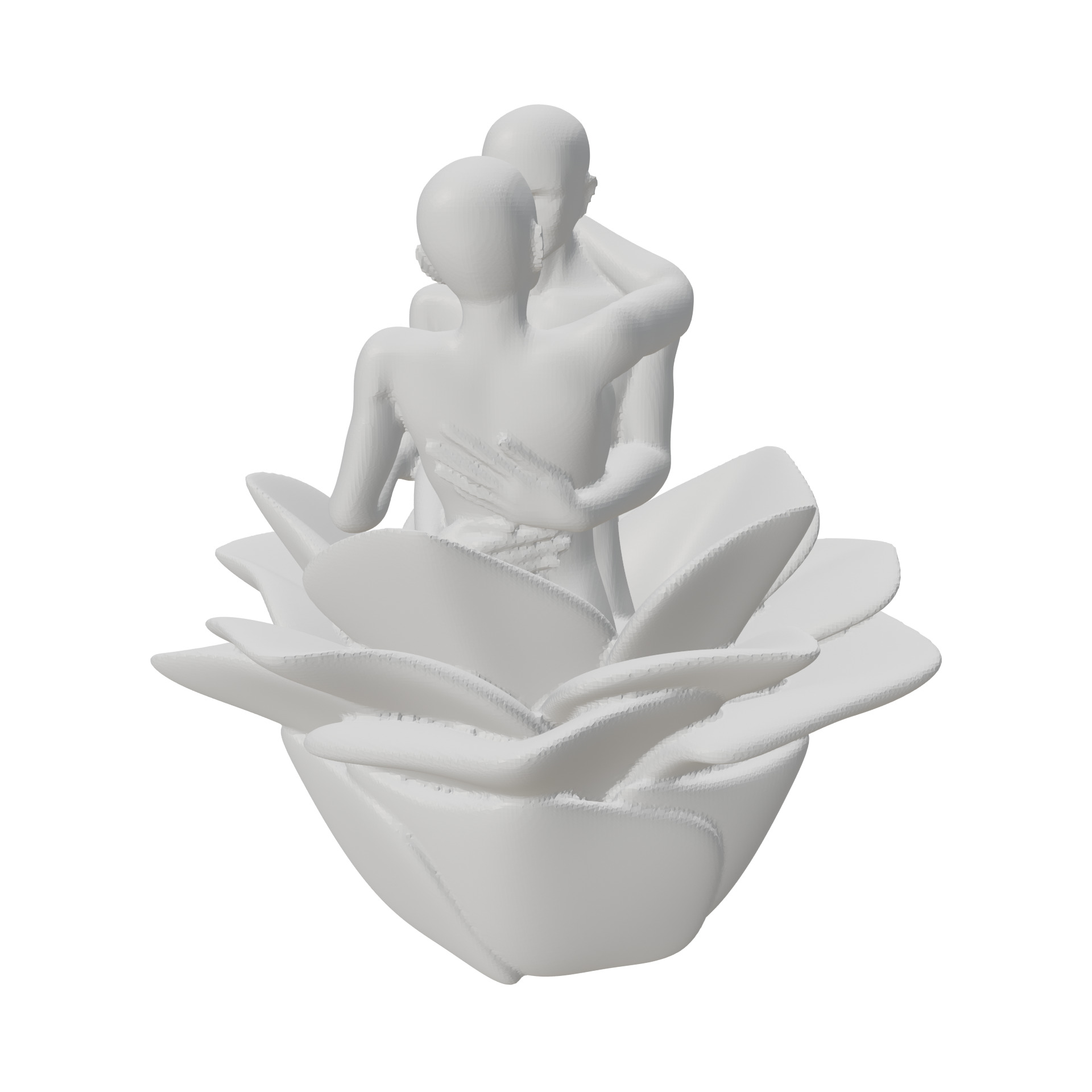 Couple Hugging in the Flower 3D print model_6