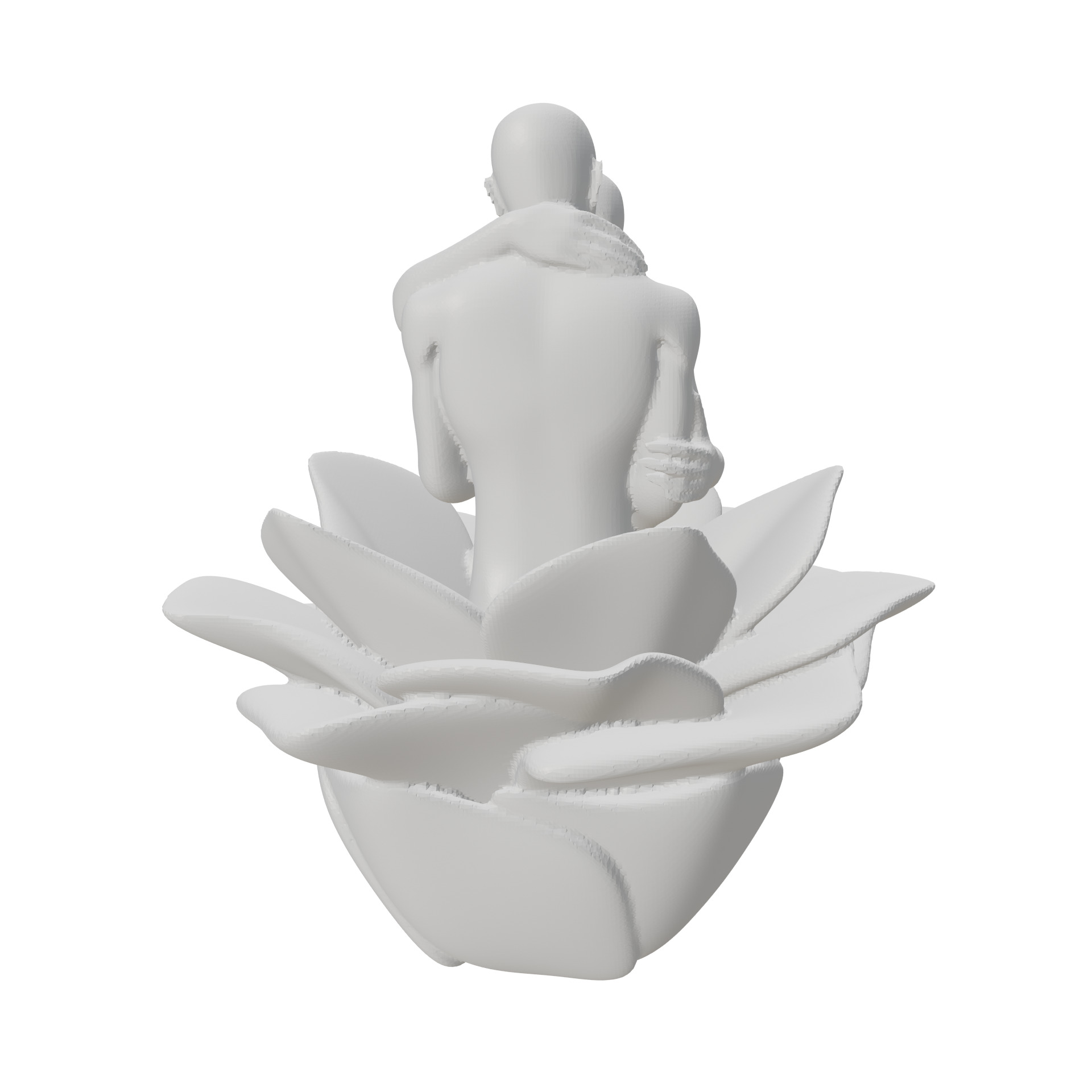 Couple Hugging in the Flower 3D print model_3