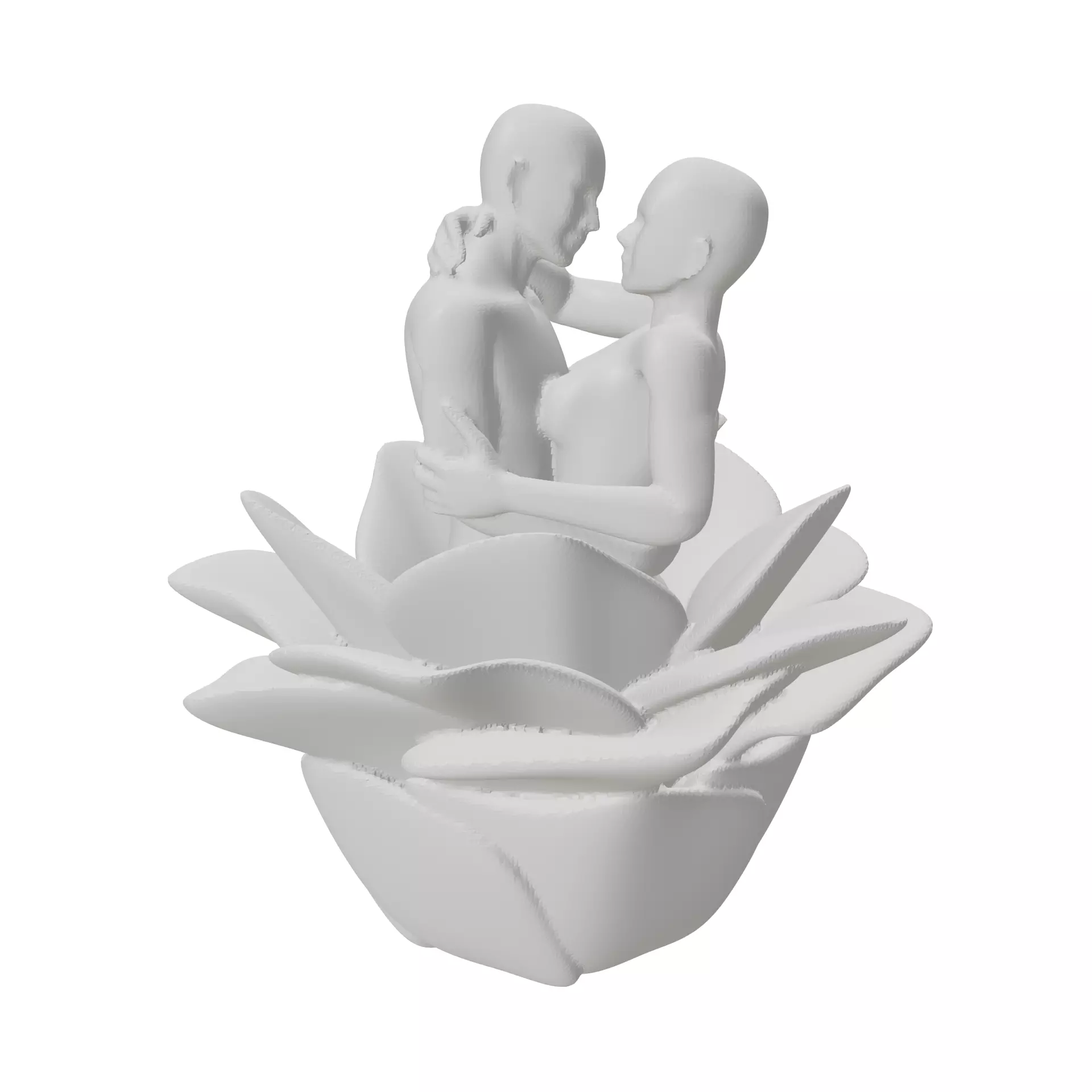 Couple Hugging in the Flower 3D print model_0