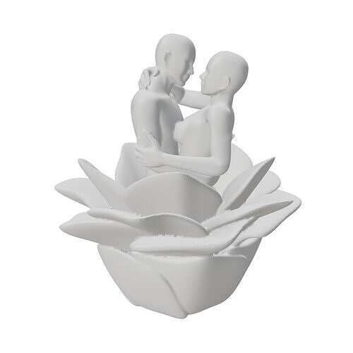 Couple Hugging in the Flower 3D print model