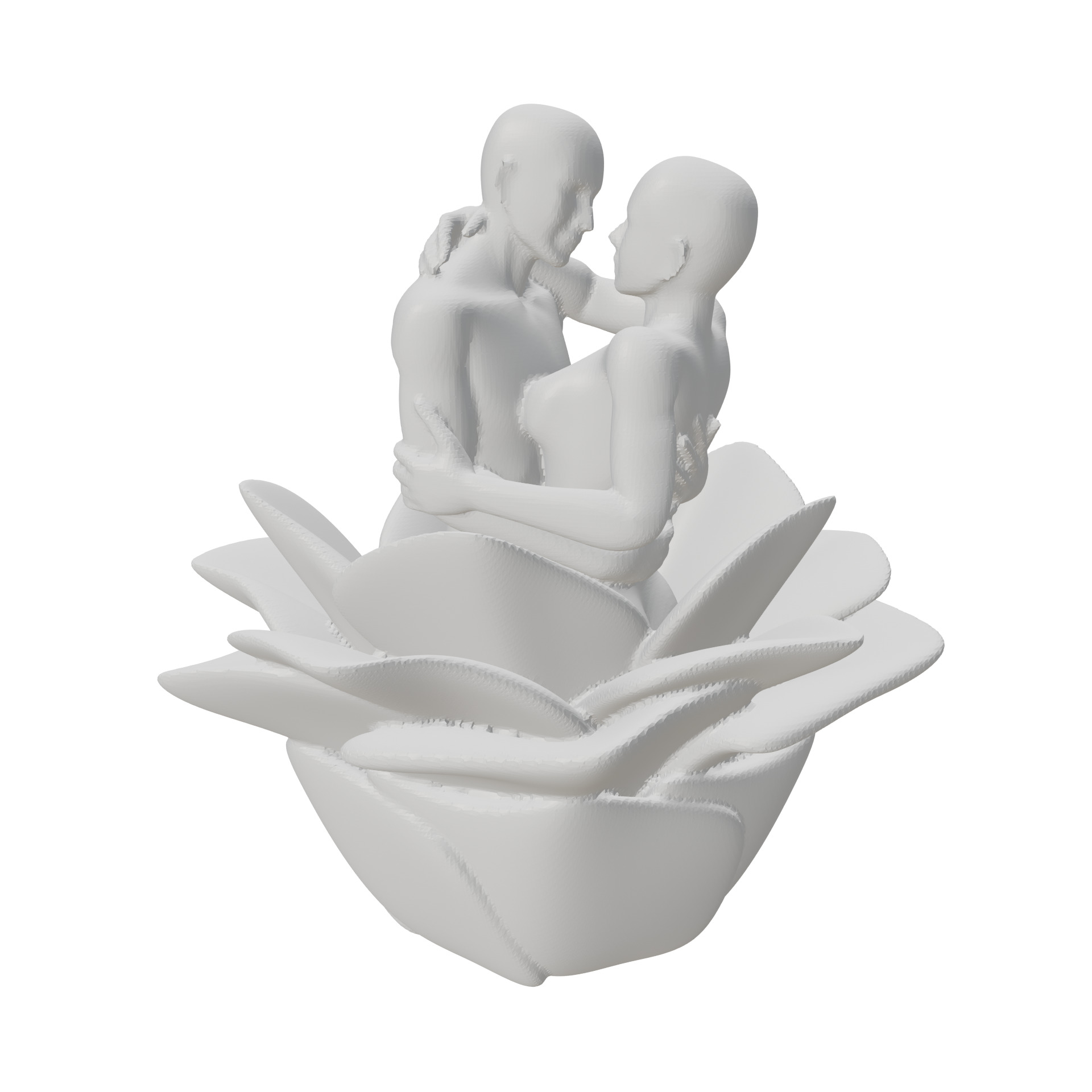 Couple Hugging in the Flower 3D print model_8