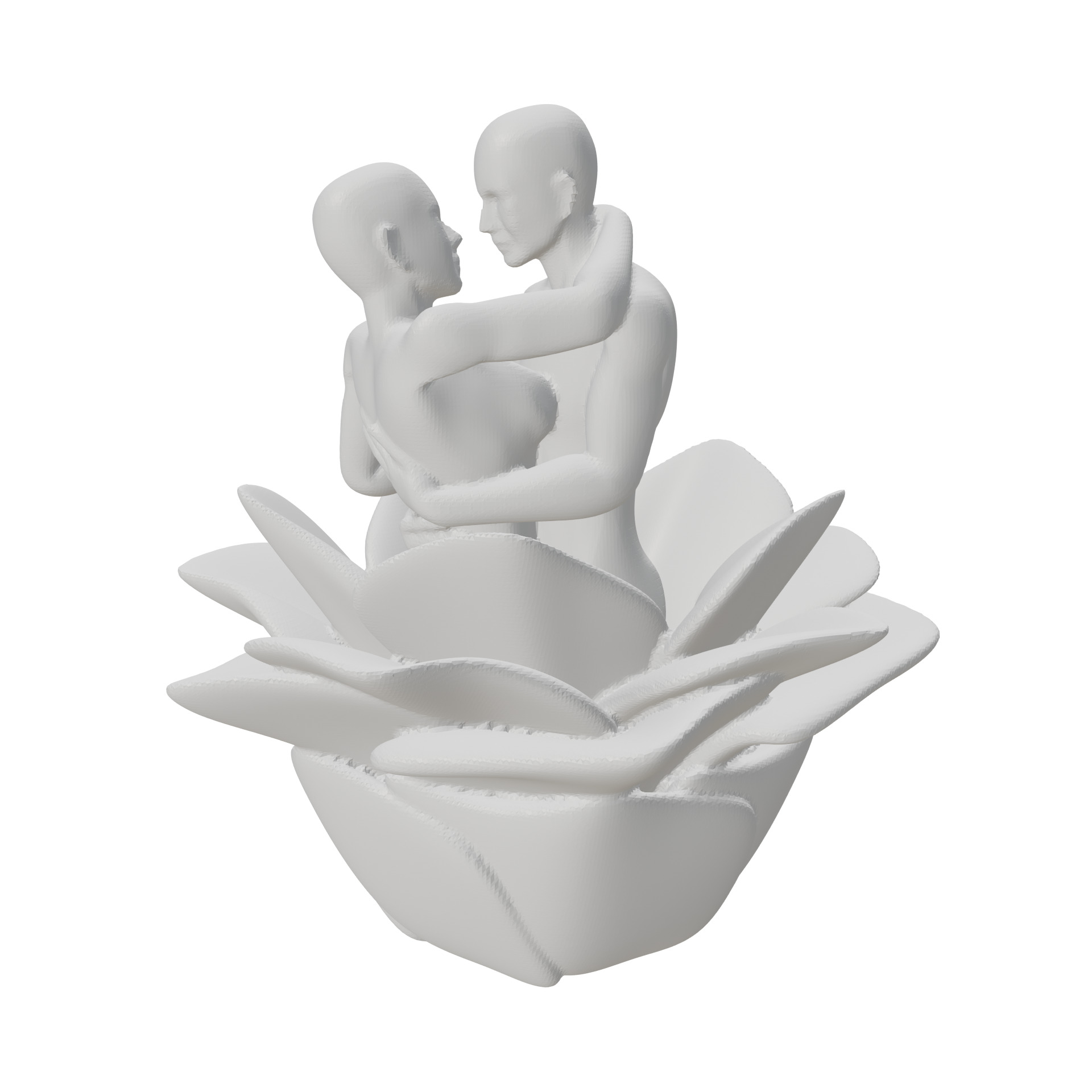 Couple Hugging in the Flower 3D print model_5