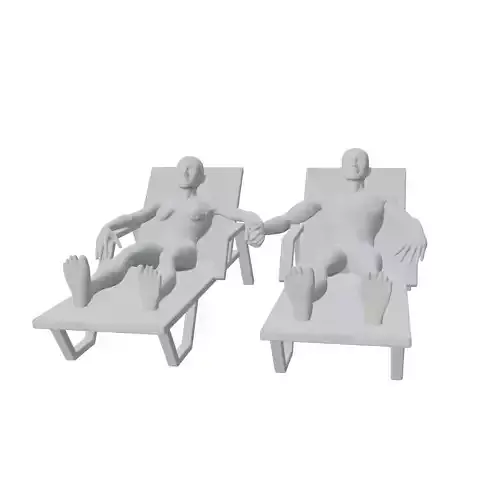 Couple on the Beach 3D print model