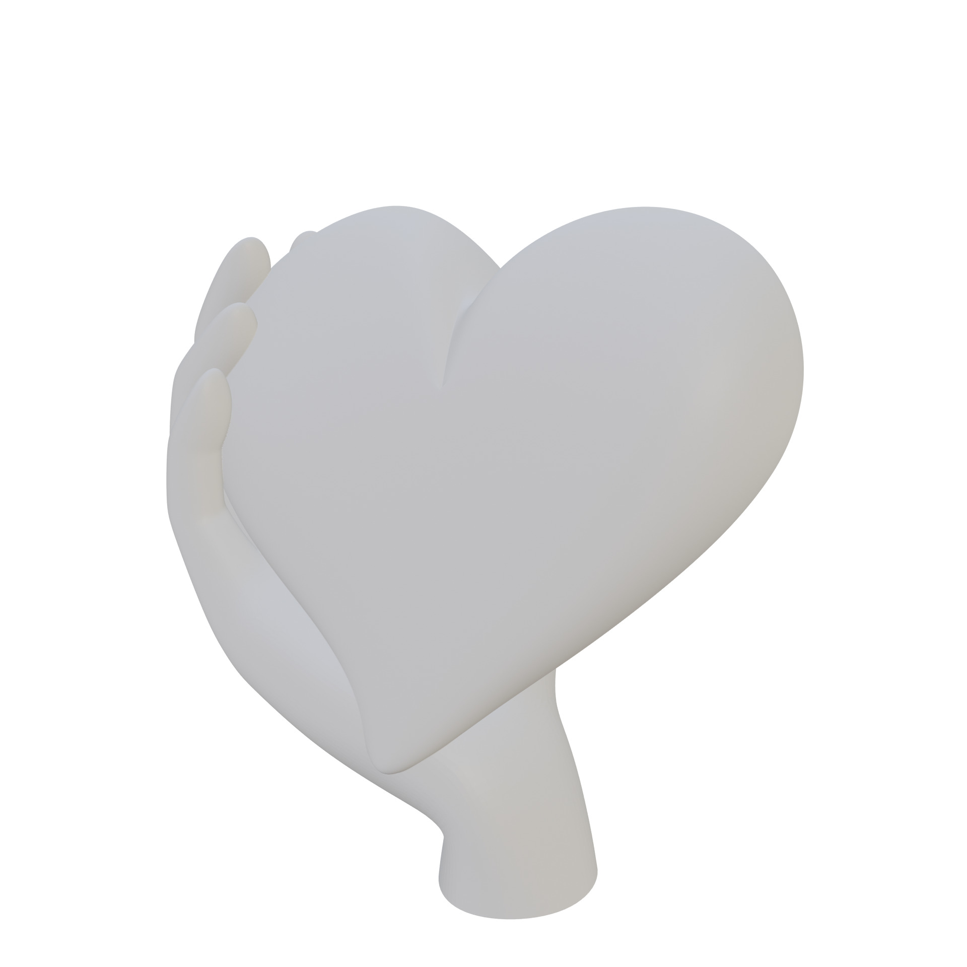 Hand Holding Heart 3D print model_2