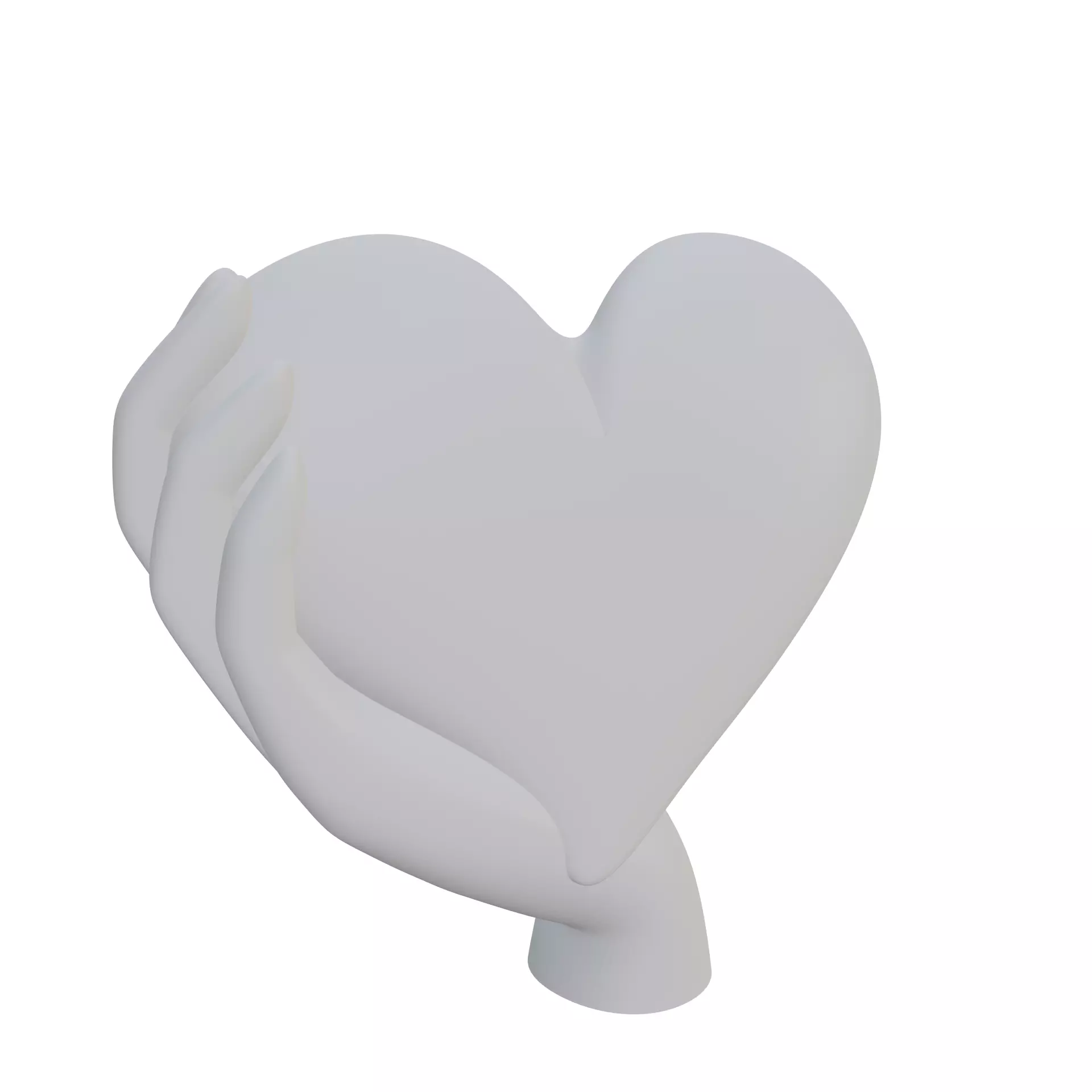 Hand Holding Heart 3D print model_0