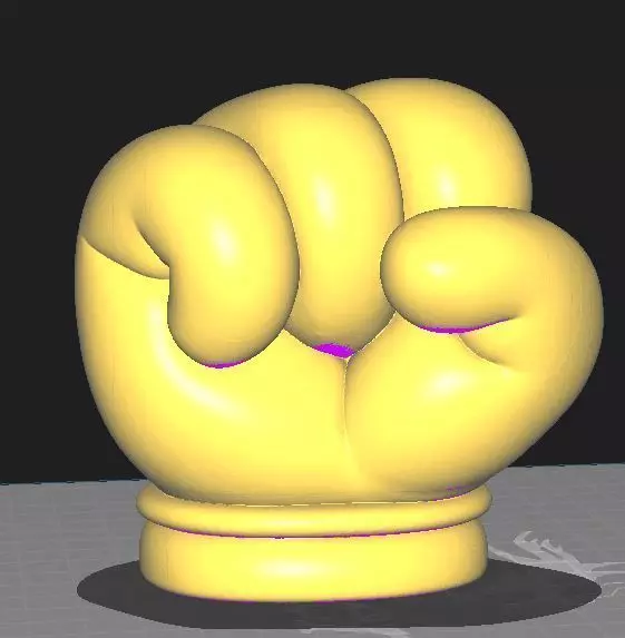 Close hand glove Mano guante cerrada 3D model_0