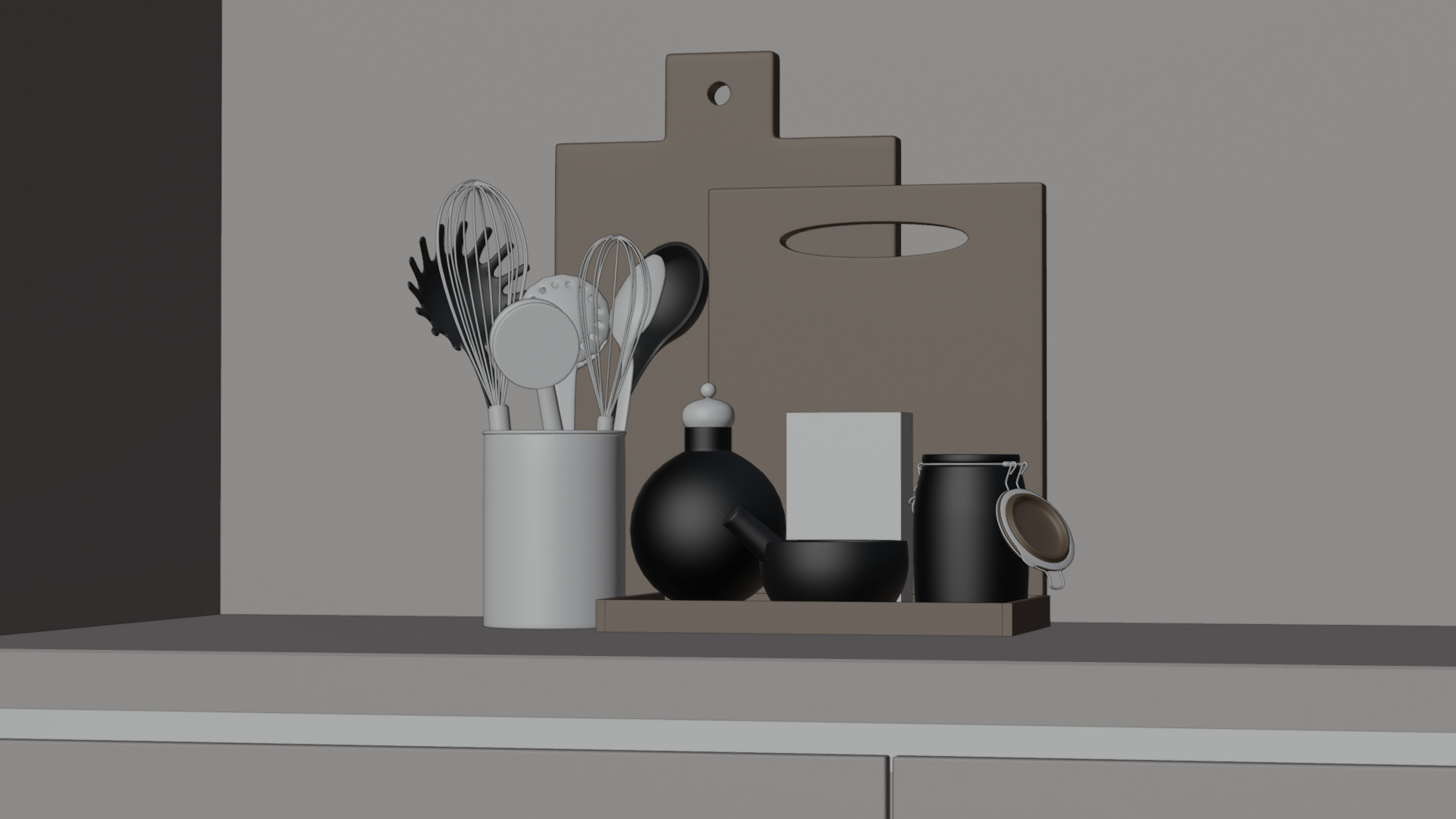 Kitchen Set 001 3D model_5