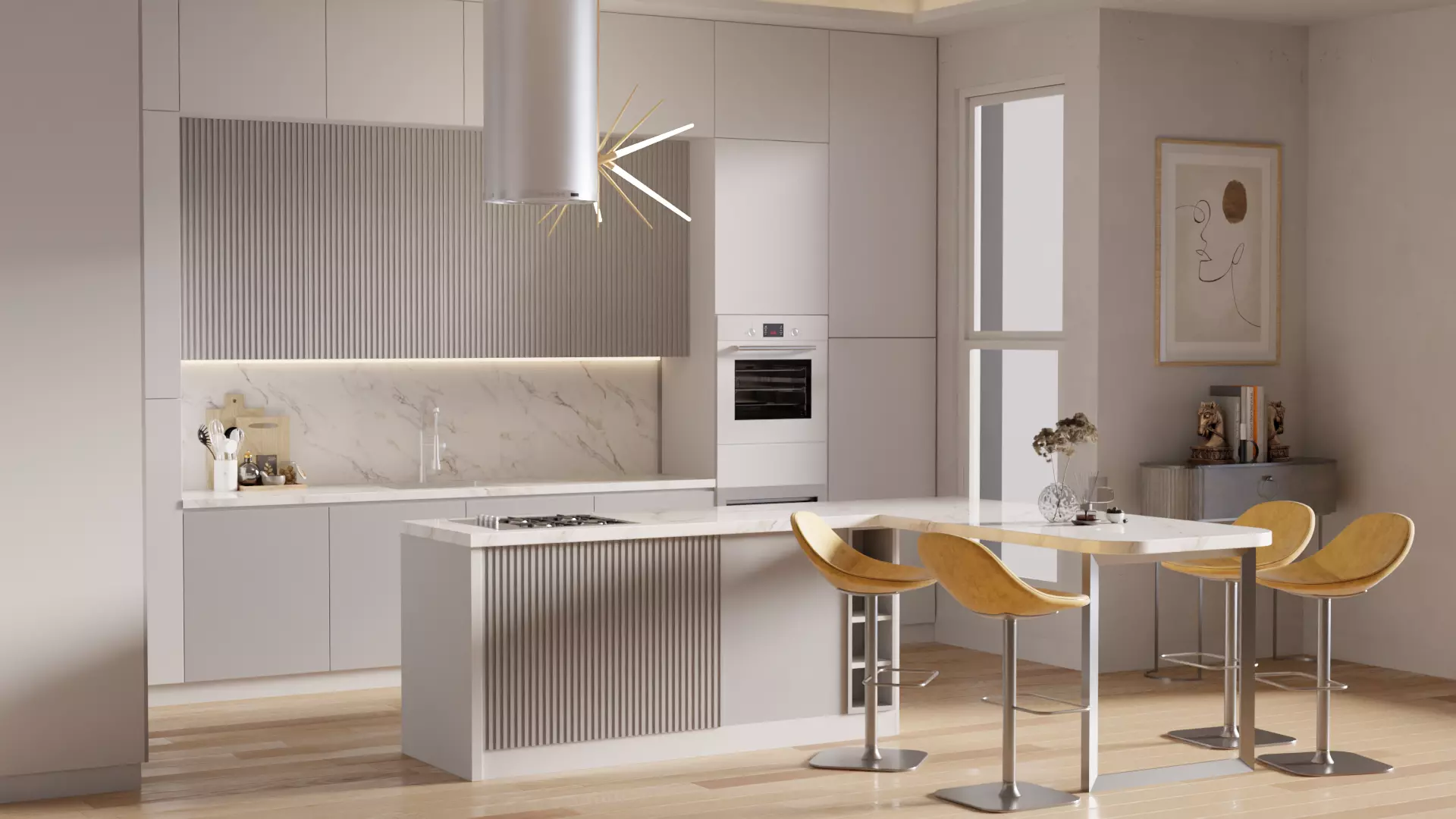 Kitchen Set 001 3D model_0