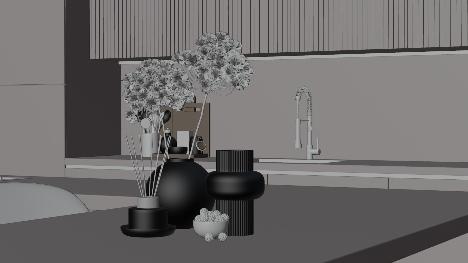 Kitchen Set 001 3D model_4