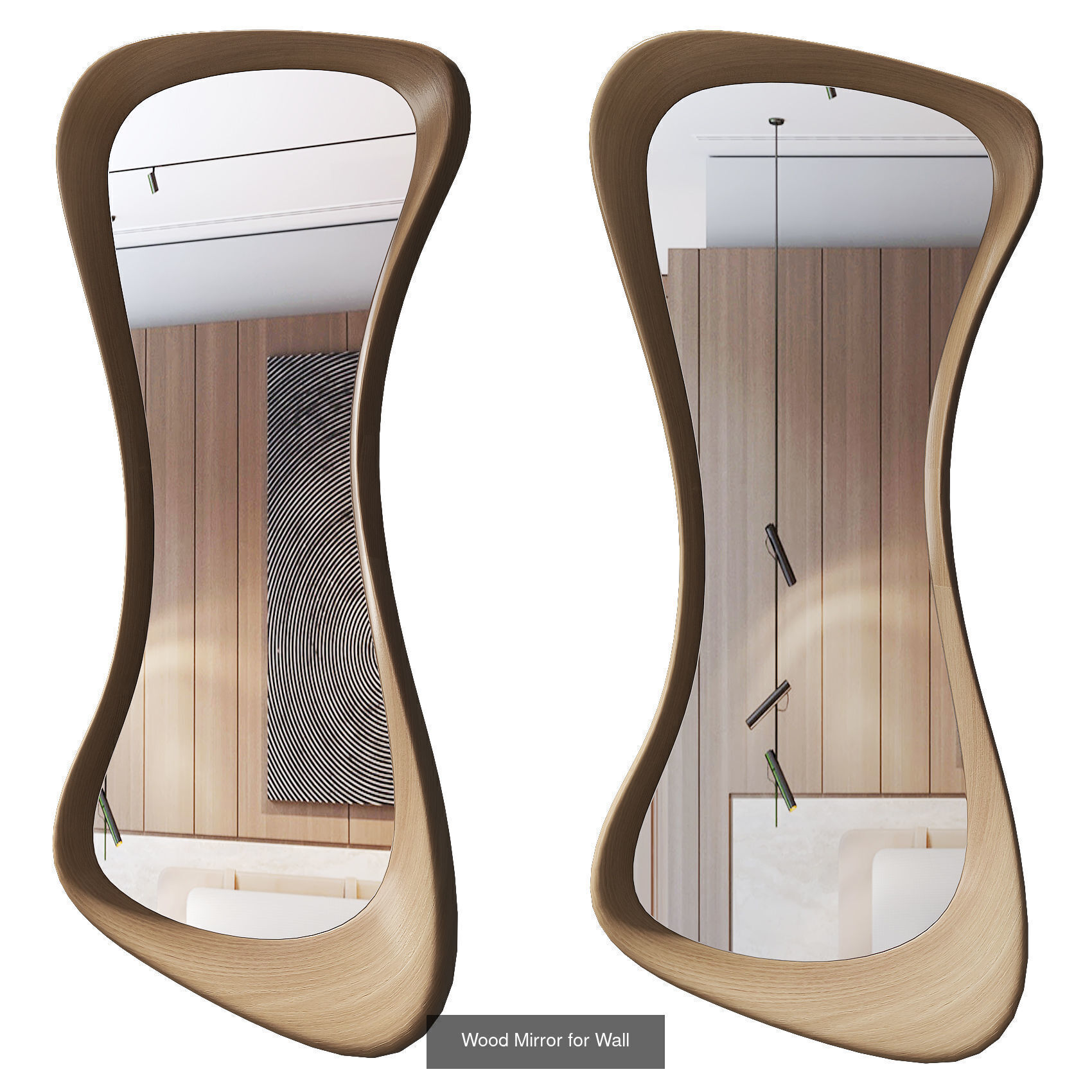 Wall Asymmetric Mirror 3D Model Collection_4