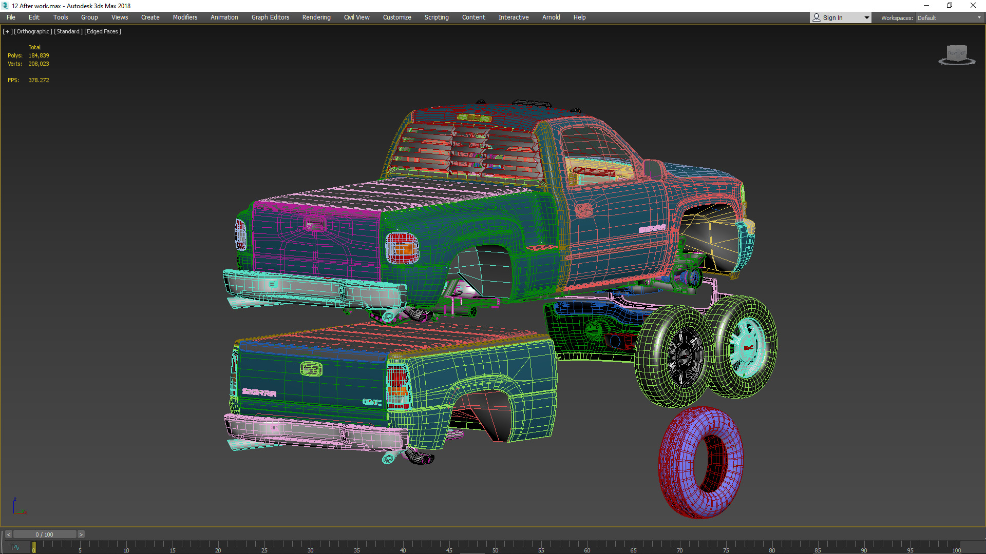 GMC Sierra 2006 Stepside - Bed 3D model_74