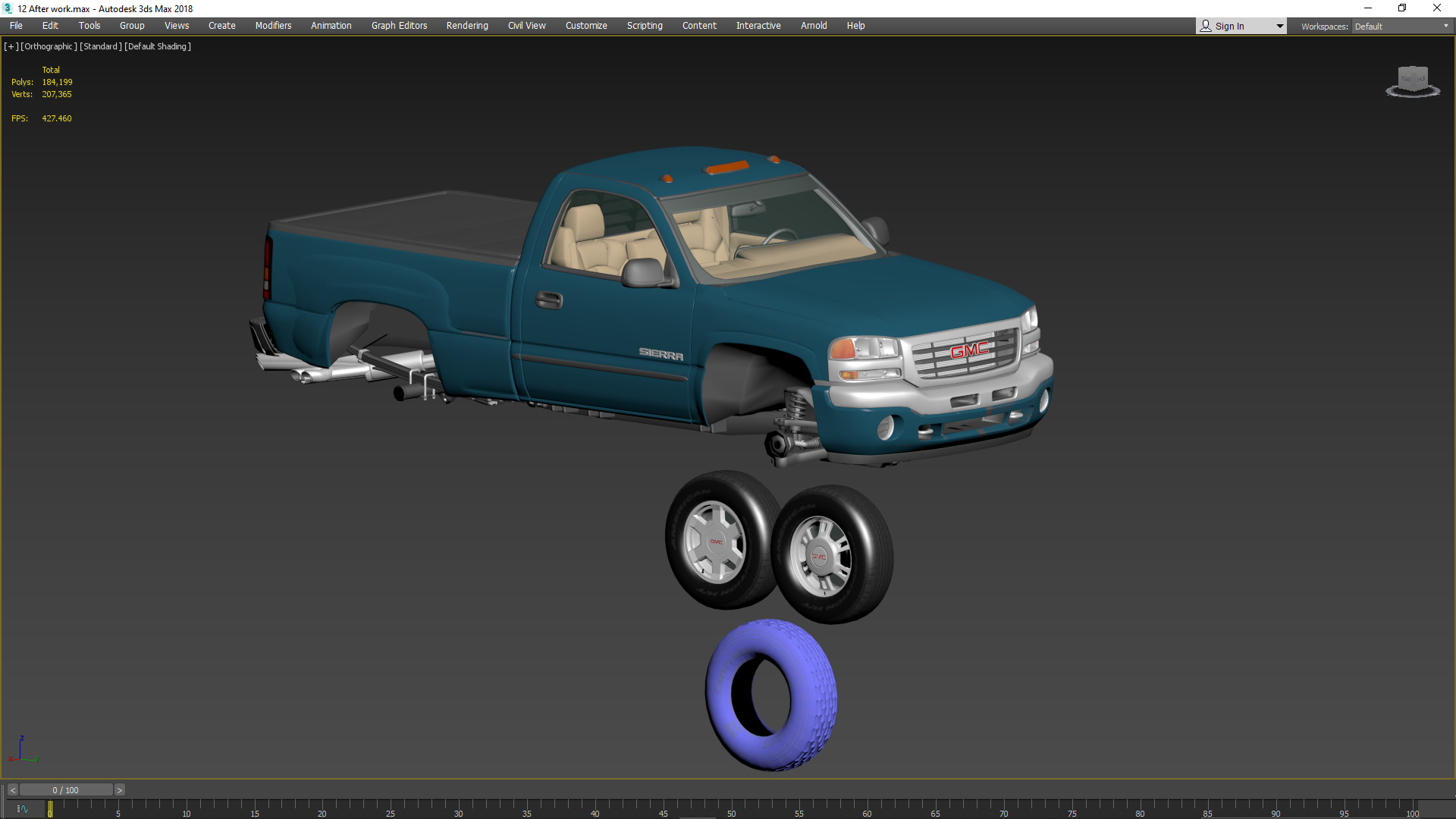 GMC Sierra 2006 Stepside - Bed 3D model_30