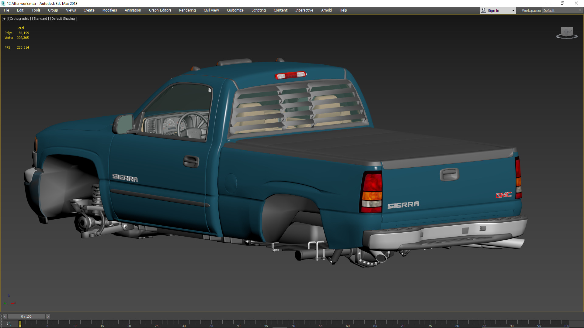 GMC Sierra 2006 Stepside - Bed 3D model_31