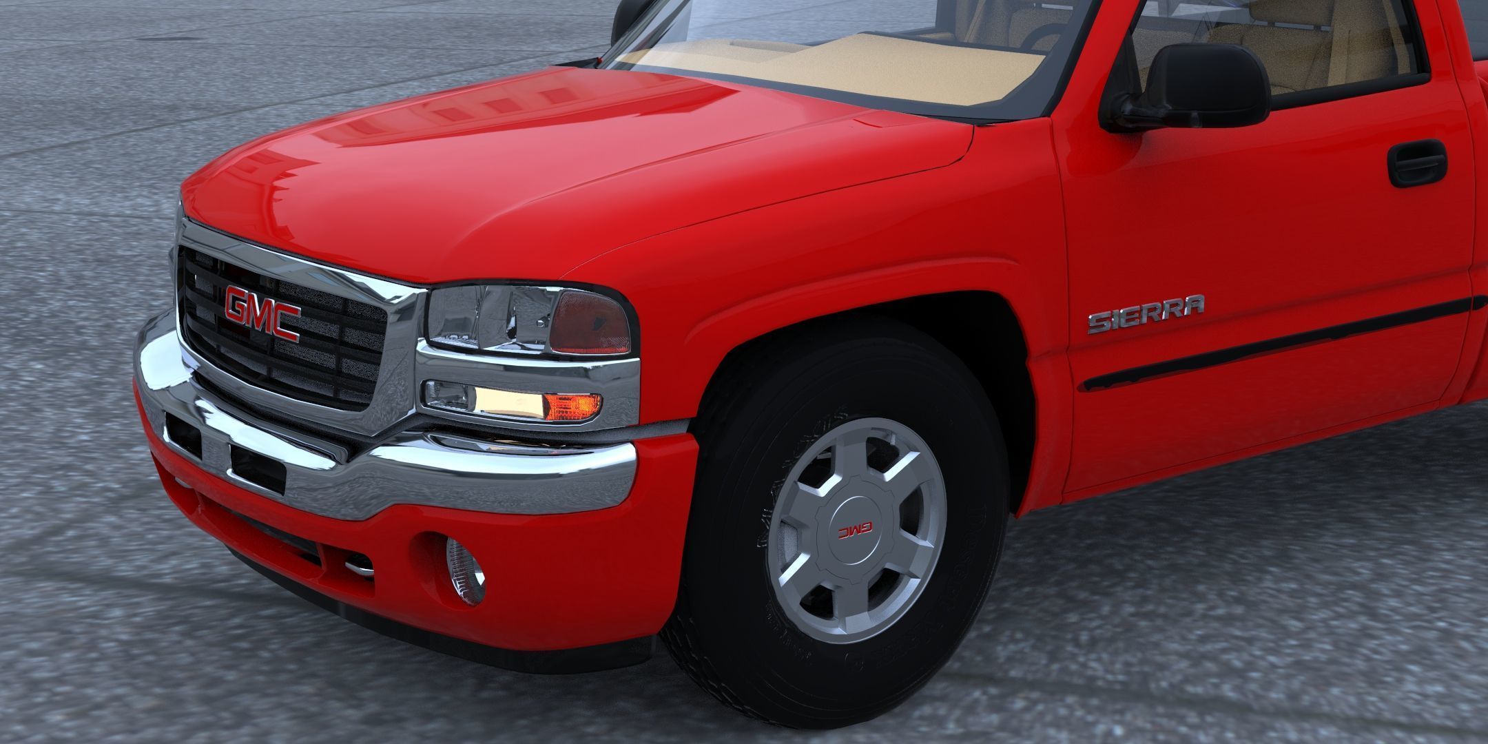 GMC Sierra 2006 Stepside - Bed 3D model_4