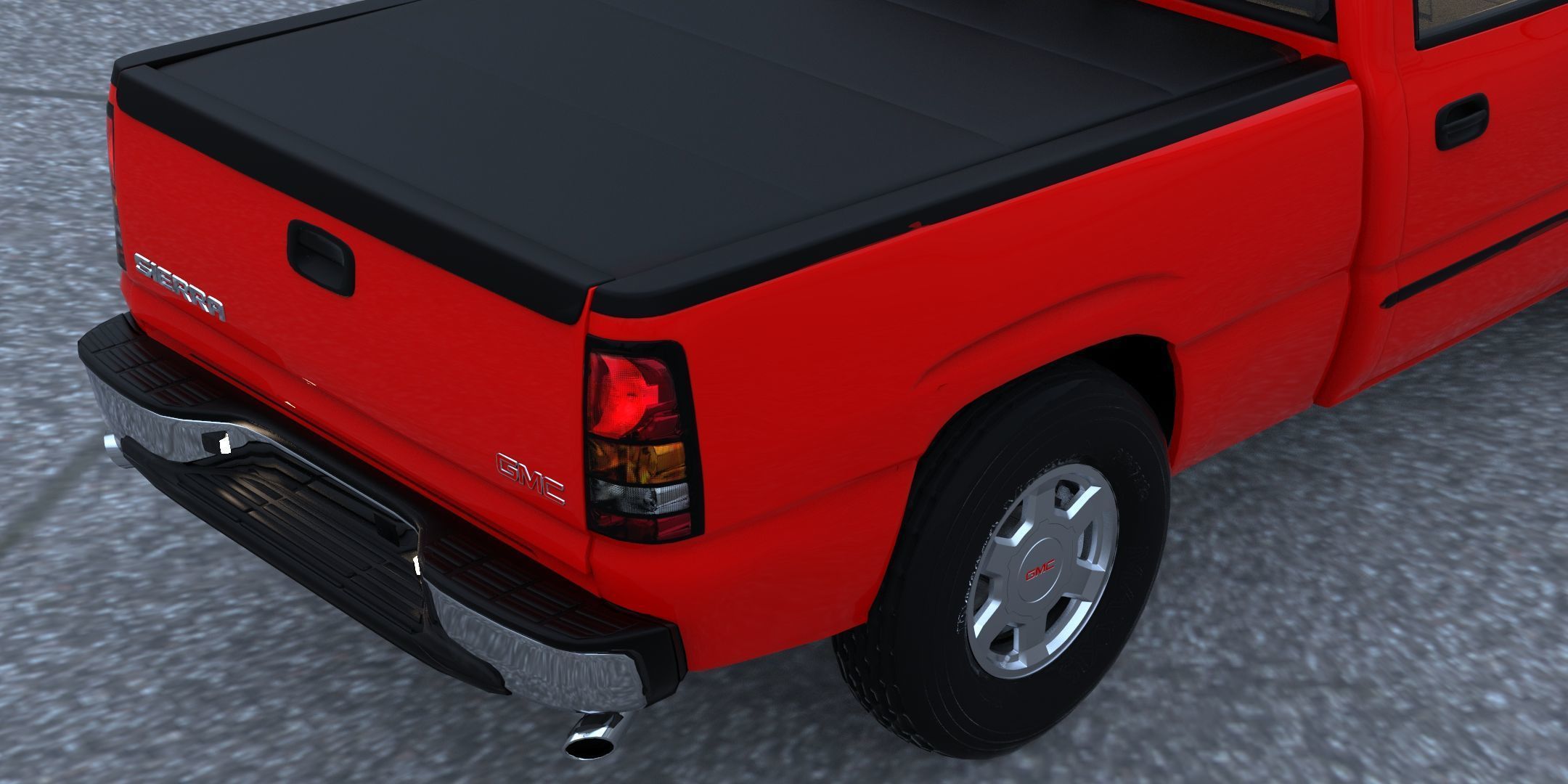 GMC Sierra 2006 Stepside - Bed 3D model_15