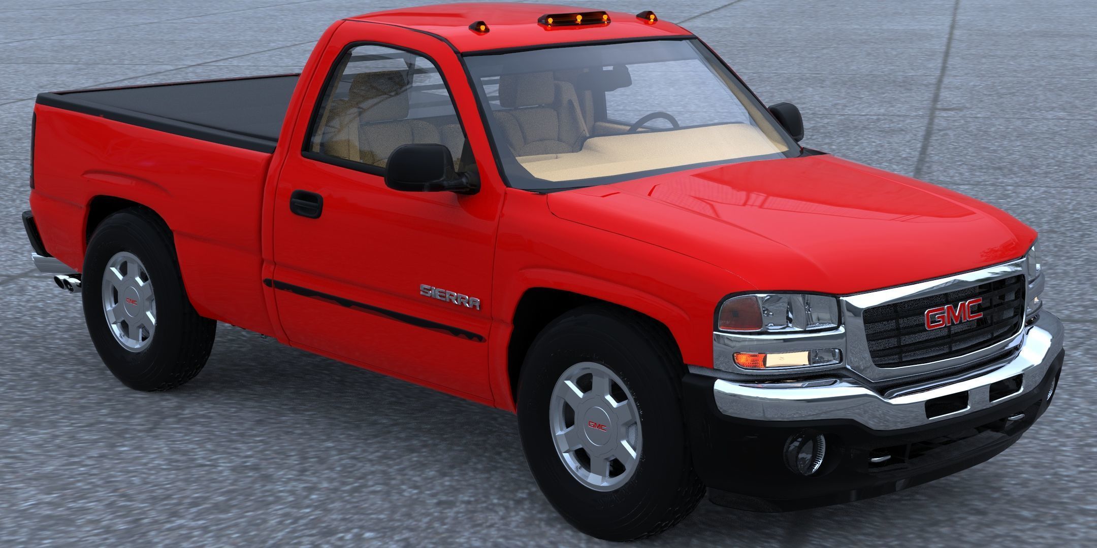 GMC Sierra 2006 Stepside - Bed 3D model_11