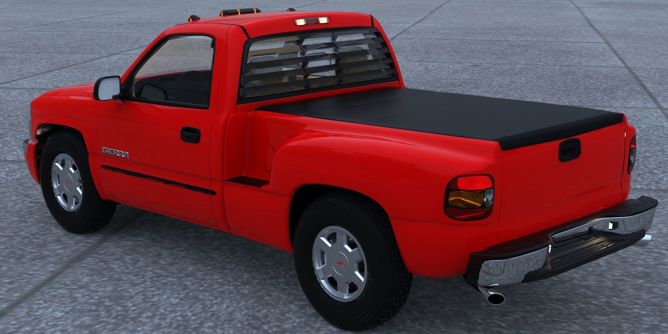 GMC Sierra 2006 Stepside - Bed 3D model_3