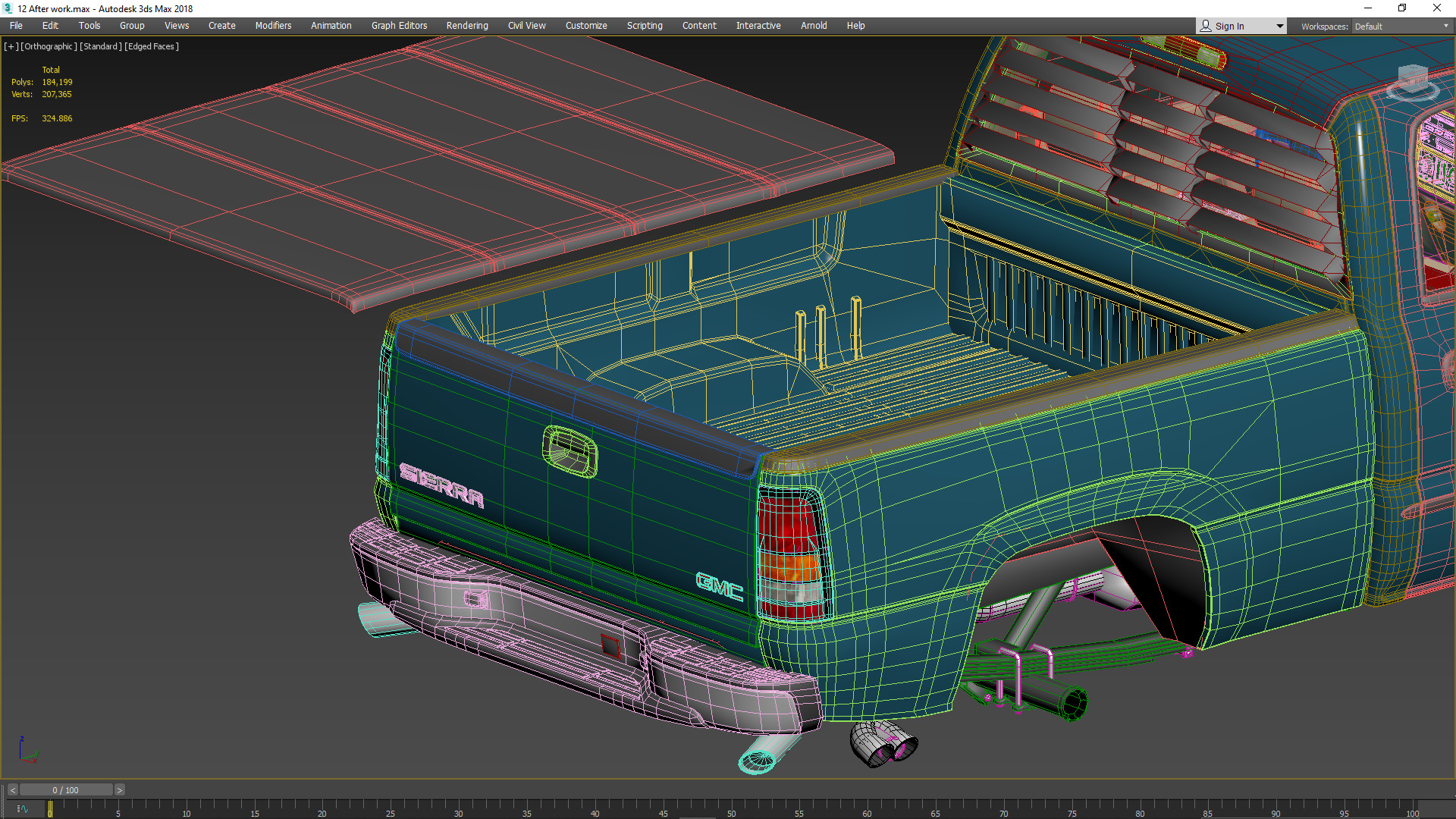GMC Sierra 2006 Stepside - Bed 3D model_38