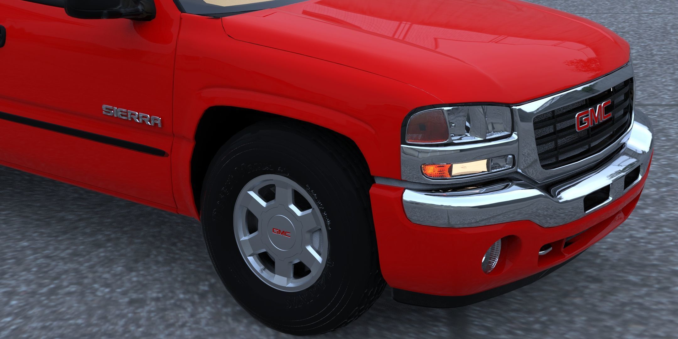 GMC Sierra 2006 Stepside - Bed 3D model_8