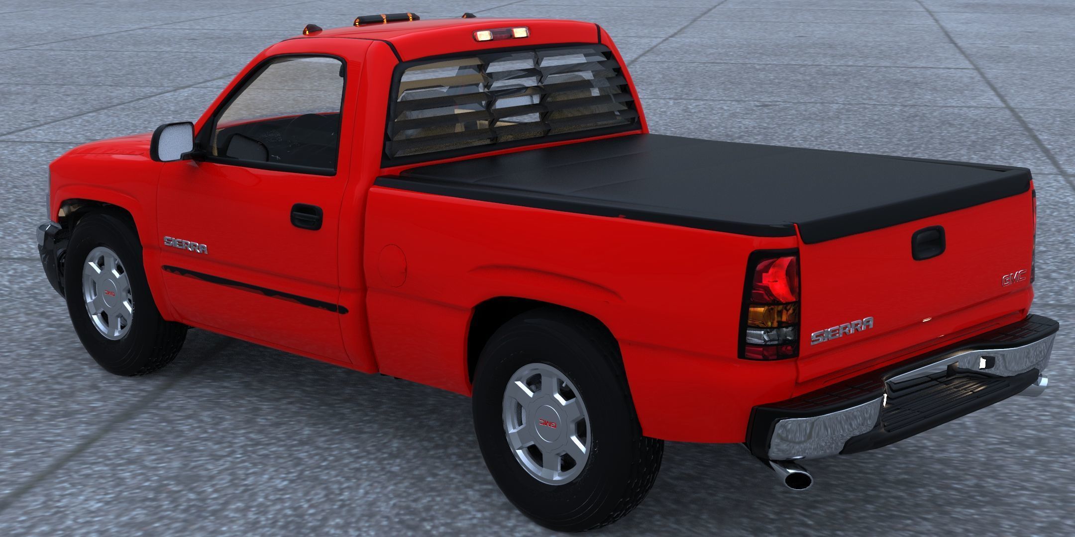 GMC Sierra 2006 Stepside - Bed 3D model_13